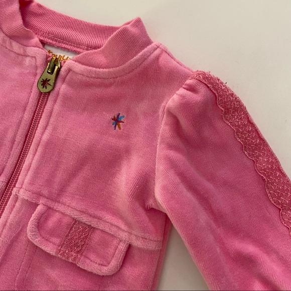 Truly Scrumptious by Heidi Klum pink velour sweatsuit size 3-6 months - Picture 2 of 6
